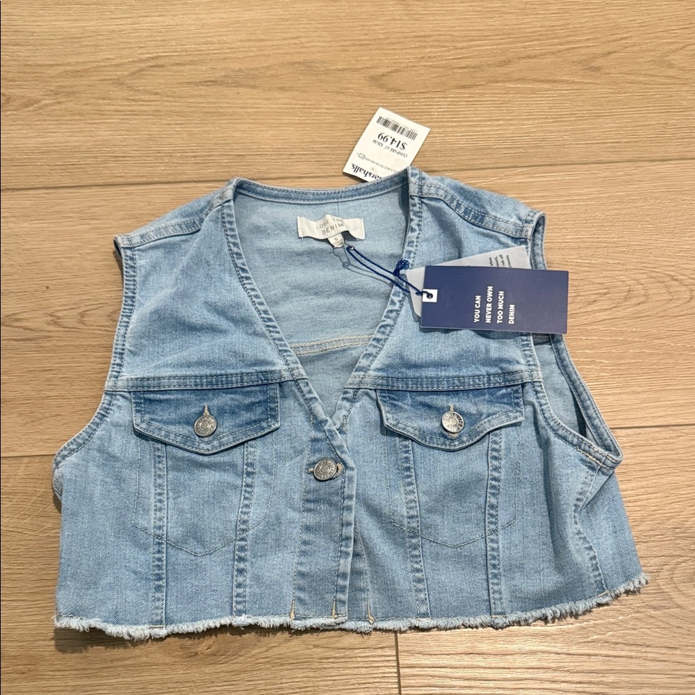 Love Tree Light Blue Denim Vest